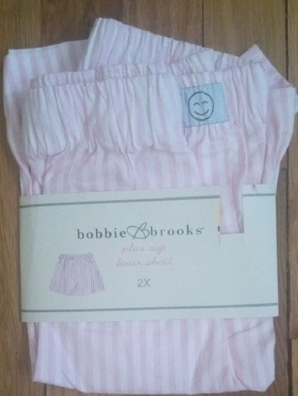 NWT Bobbie Brooks pink & White Boxer PJ Shorts Women 2x